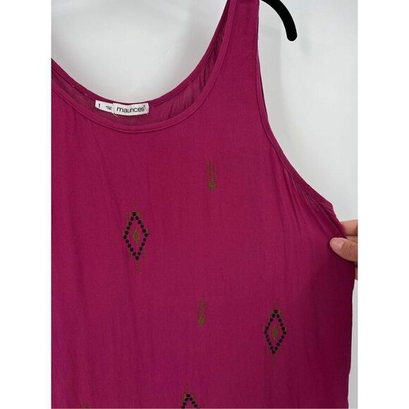 Maurice’s beaded embellished purple tank top size 1 Large wine burgundy - Picture 4 of 7